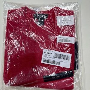 NWT women’s v neck 100% cashmere sweater red XS